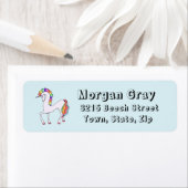 Rainbow Unicorn-Adressetikett (Insitu)