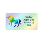 Rainbow Unicorn-Adressetikett Adressaufkleber (Vorne)