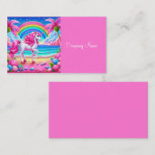 Rainbow Unicorn am tropischen Strand Visitenkarte (Vorne/Hinten)