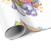 Rainbow Unicorn Anime Cartoon Geschenkpapier (Rolleneckpunkt)