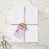 Rainbow unicorn Art Babydusche zeigt Geschenke Tag Geschenkanhänger (Mit Garn)