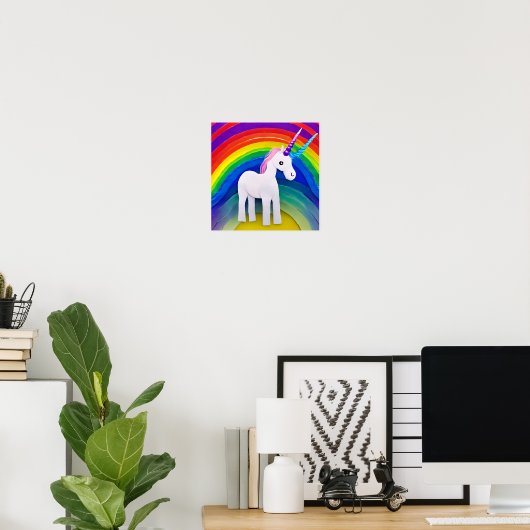 Rainbow Unicorn Art Poster (Heimbüro)
