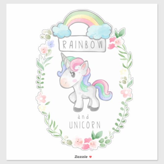 Rainbow Unicorn Aufkleber (Blatt)