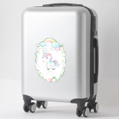 Rainbow Unicorn Aufkleber (Koffer)