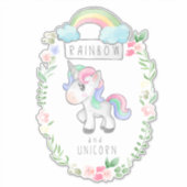 Rainbow Unicorn Aufkleber (Vorderseite)