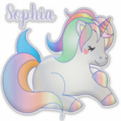 Rainbow Unicorn Aufkleber (Vorderseite)