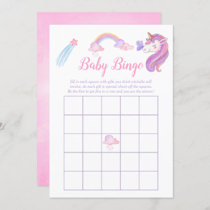 Rainbow Unicorn Baby Girl Dusche Bingo Einladung