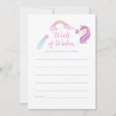 Rainbow Unicorn Baby Girl Dusche Mama Beratung Einladung (Vorderseite)