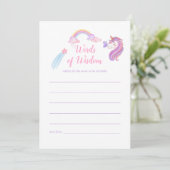 Rainbow Unicorn Baby Girl Dusche Mama Beratung Einladung (Stehend Vorderseite)