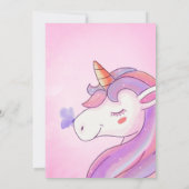 Rainbow Unicorn Baby Girl Dusche Mama Beratung Einladung (Rückseite)