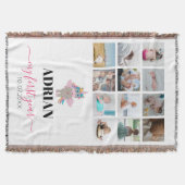 Rainbow Unicorn Baby Girl First Year Foto Collage Decke (Vorderseite)