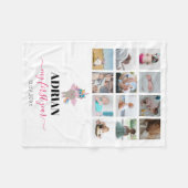 Rainbow Unicorn Baby Girl First Year Foto Collage Fleecedecke (Vorderseite (Horizontal))