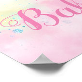 Rainbow Unicorn Baby Shower Signs Poster (Ecke)