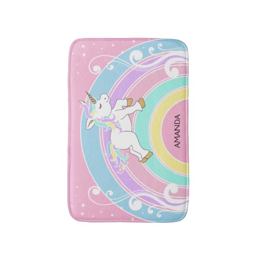 Rainbow Unicorn Badematte (Vorderseite Vertikal)