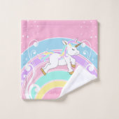 Rainbow Unicorn Badetuch Set (Waschlappen)