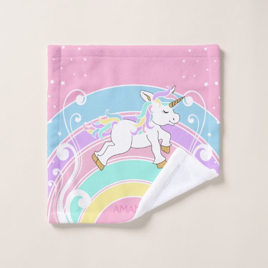 Rainbow Unicorn Badetuch Set (Waschlappen)