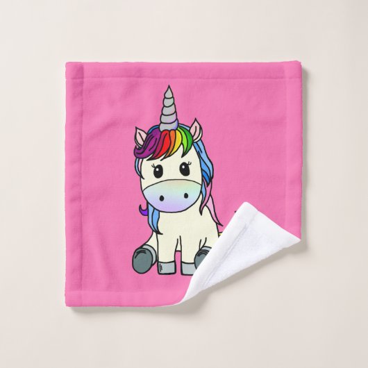 Rainbow Unicorn Badezimmer Handtuchhandtuch Set (Waschlappen)