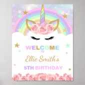Rainbow Unicorn Begrüßungszeichen Poster (Vorne)