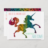 Rainbow Unicorn Benutzerdefinierte Adressenänderun Ankündigungspostkarte (Vorne/Hinten)