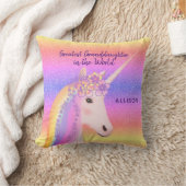 Rainbow Unicorn Bester Grandtochter Individuelle N Kissen (Decke)