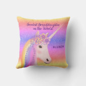 Rainbow Unicorn Bester Grandtochter Individuelle N Kissen (Rückseite)