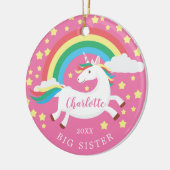 Rainbow Unicorn Big Sister Weihnachtsschmuck (Links)