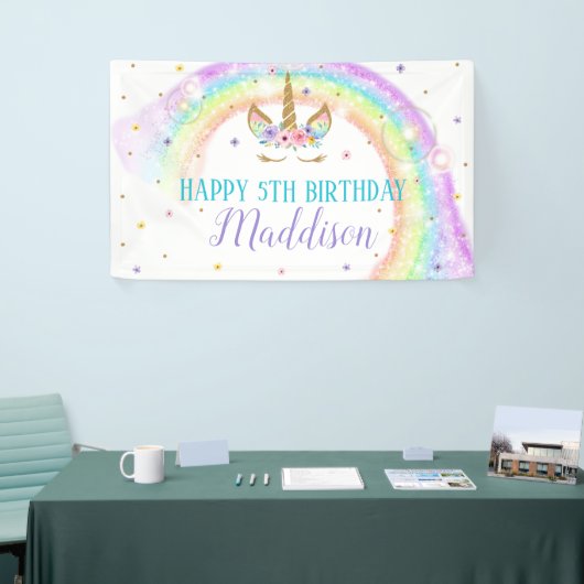 Rainbow Unicorn Birthday Banner (Messeveranstaltung)