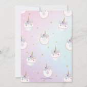 Rainbow Unicorn Birthday Cake Einladung Cupcake (Rückseite)