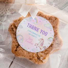 Rainbow Unicorn Birthday Classic Round Sticker