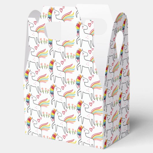 Rainbow Unicorn Birthday Custom Name Geschenkschachtel (Geöffnet)
