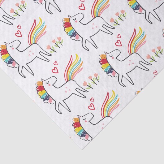 Rainbow Unicorn Birthday Custom Name Seidenpapier (Ausschnitt)