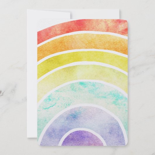 Rainbow Unicorn Birthday Einladung (Rückseite)