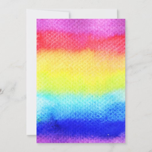 Rainbow Unicorn Birthday Einladung Black Lashes (Rückseite)