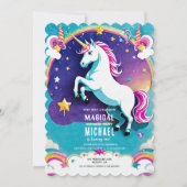 Rainbow Unicorn Birthday Einladungen - Magisch! (Vorderseite)