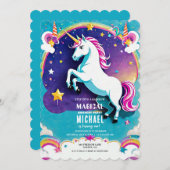 Rainbow Unicorn Birthday Einladungen - Magisch! (Vorne/Hinten)