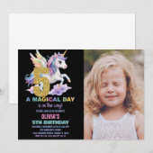 Rainbow Unicorn Birthday Einladungen zum Foto (Vorne/Hinten)