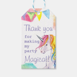 Rainbow Unicorn Birthday Favor Tag Geschenkanhänger
