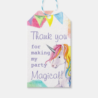 Rainbow Unicorn Birthday Favor Tag Geschenkanhänger