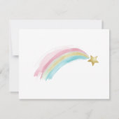 Rainbow Unicorn Birthday Girls Pastel Einladung (Rückseite)