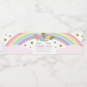 Rainbow Unicorn Birthday Party Gefallen Wasserflaschenetikett (Einzelnes Label)