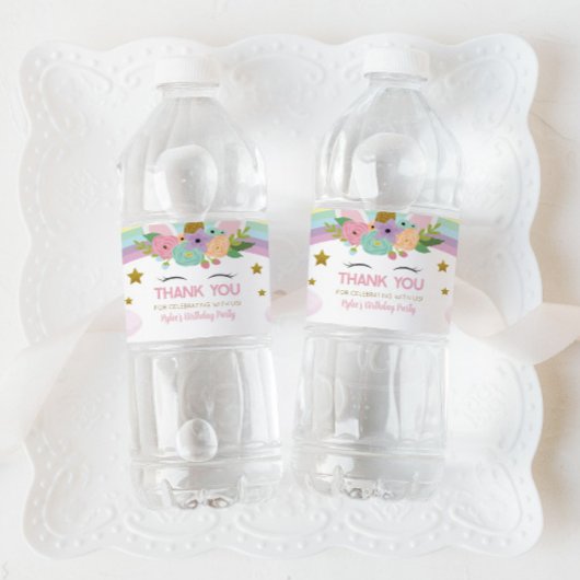 Rainbow Unicorn Birthday Party Gefallen Wasserflaschenetikett