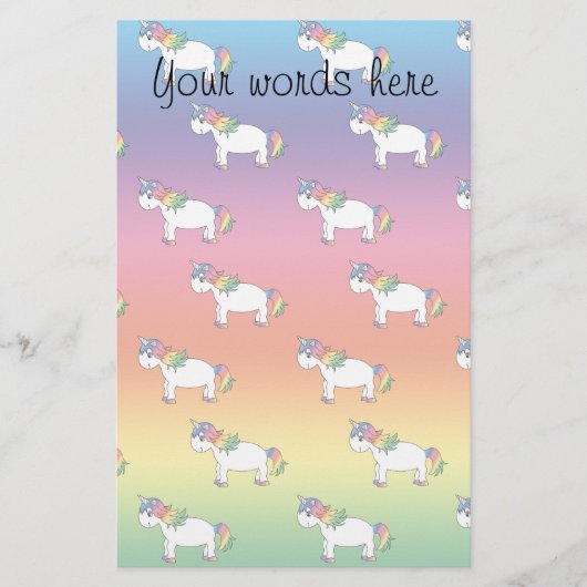 Rainbow-Unicorn Briefpapier (Vorderseite)