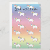Rainbow-Unicorn Briefpapier (Vorne/Hinten)