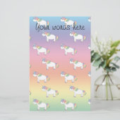 Rainbow-Unicorn Briefpapier (Stehend Vorderseite)