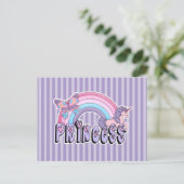 Rainbow Unicorn Butterfly Princess Design Postkarte (Stehend Vorderseite)