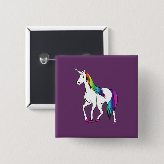 RAINBOW UNICORN BUTTON (Vorne & Hinten)
