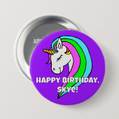 Rainbow Unicorn Button (Vorne & Hinten)