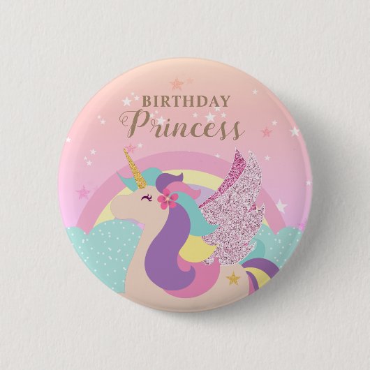Rainbow Unicorn Button (Vorderseite)