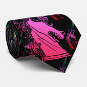 Rainbow Unicorn Cameo Emblem Krawatte (Gerollt)