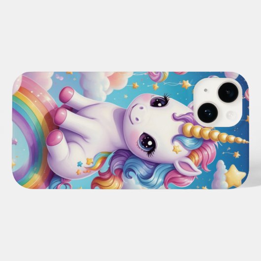 Rainbow Unicorn Case-Mate iPhone Hülle (Rückseite (Horizontal))